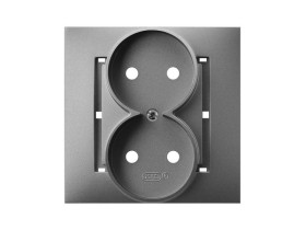 ARIA Pokrywa gniazda podwójnego szary mat PGP-2U/70 OSPEL