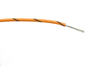 Przewód jednożyłowy linkowy, 0,5 mm², 16/0,2 mm, 20 AWG, PVC, 1 kV AC, Czarny/Pomarańczowy, dł. 100m, RS PRO
