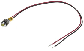 Lampka kontrolna do montażu panelowego 24V dc, Żółta 6mm LED Chrom Wyprowadzenia RS PRO
