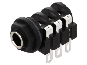Złącze Jack 6,3mm, żeńskie, gniazdo, kątowe 90, stereo ACJS-PHS