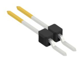 Pin header, 2 pole, pitch 2.54 mm, straight, black, 10050584