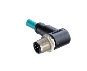 Złącze i kabel ze złączem Złącze M12 liczba rdzeni 4 długość 1m Rodzaj A Męskie Złącze B Złącze typu Pigtail