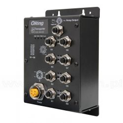 ORing TGXS-1080-M12, Switch M12, niezarządzalny, przemysłowy, 8x 10/100/500/1000 M12