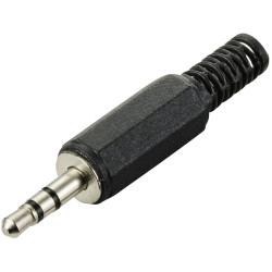 TruComponents 202769 3.5 mm audio jack Plug, straight,Pins:1 Stereo Black