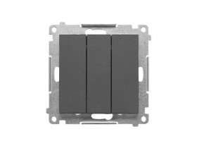 SIMON 55 Wyłącznik potrójny z podświetleniem LED szybkozłącza grafitowy mat TW31L.01/116 KONTAKT SIMON