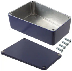 Aluminum enclosure, (L x W x H) 112 x 79 x 35 mm, blue, IP54, 1590TRPBCB