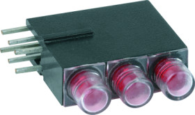 Signal light, red/yellow/green, 40 mcd, pitch 2.54 mm, LED number: 3, 1881.8725