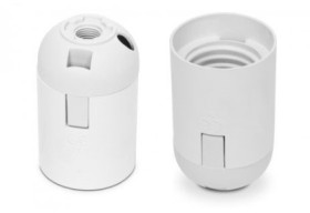 OPRAWKA E27 METAL.BEZ KOLNIERZ BIALA