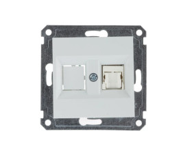 Lumina Gniazdo komputerowe pojedyncze RJ45 Cat.5e UTP białe WL2110