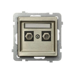 SONATA Gniazdo antenowe podwójne typu F nowe srebro GPA-2RMF/m/44