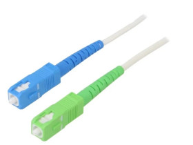 SCA-SCU/OS2-150WH Patch cord światłowodowy OS2 SC/APC,SC/UPC 15m LSZH biały