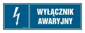 ZNAK - HH032 Wyłącznik awaryjny 20 x 6,7 cm FN - Folia samoprzylepna