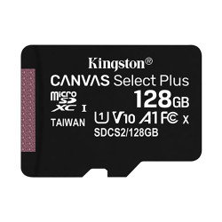 Karta Micro SD MicroSD, 128 GB Nie, Kingston Canvas Select Plus -25 → +85°C