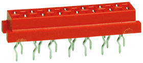 Socket header, 8 pole, pitch 1.27 mm, straight, red, 7-215079-8