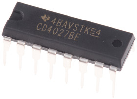 Układ przerzutnika CD4027BE, 16-Pin, PDIP, Texas Instruments