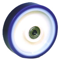 Kółko do wózka, Lite, Poliuretan, Niebieski, Biały, obc.: 300kg, śred.: 125mm, szer.: 40mm
