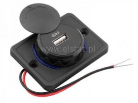 Ładowarka samoch. 1x USB do montażu slim QC