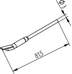 Końcówka urządzeń do rozlutowywania, seria: 452, Nóż prosty, rozmiar: 4 mm,