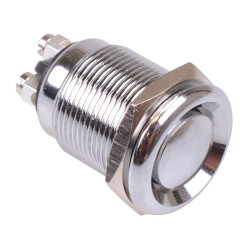Off-(On) Vandal Resistant 19mm Metal Push Button Switch SPST