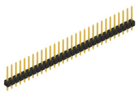Pin header, 30 pole, pitch 2.54 mm, straight, black, 10048359