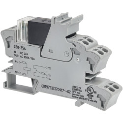 WAGO 788-354 24VDC 16A SPDT-CO DIN Rail Mountable Relay Module