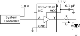 Automotive single power supply buffer and logic level shifter with no enable
