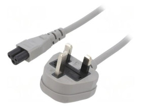 SN33-3/07/1.8GY Kabel: 3x0,75mm2, BS 1363 (G) wtyk,IEC C5 żeński, 1,8m, 3A