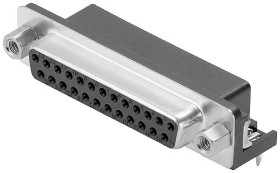 Weidmüller 2701700000 Złącze żeńskie D-Sub D-SUB F6.3 T25HB 3.2B4 TY BK, rzędy: 3, styki: 25, 90 °, 90 szt.