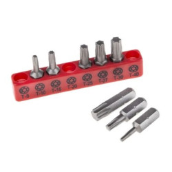Końcówka wkrętakowa Torx, materiał Stal chromowo-molibdenowo-wanadowa, T10, T15, T20, T25, T27, T30, T40, T8, 8 szt.
