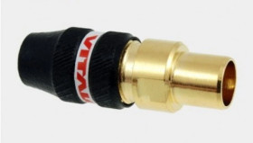 Profesjonalny wtyk antenowy IEC prosty złoty na kabel AW26 7,8mm