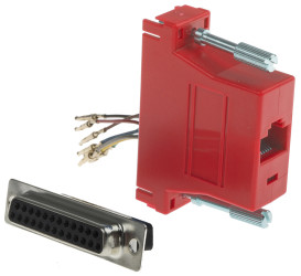 Adapter D-sub z typu D-Sub z 25 stykami na rodzaj Żeński z rodzaju Żeński na typ RJ45