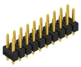 Pin header, 20 pole, pitch 2.54 mm, straight, black, 10054360