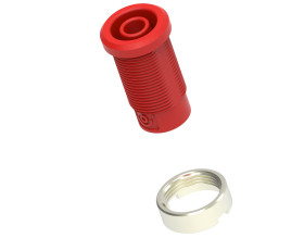 Gniazdo bananowe Żeński Gwint M3 Czerwony 36A Electro PJP rozmiar 4 mm