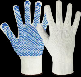 507555 Work gloves, cotton/polyester with studs, Namur, size 8