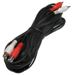 Kabel 2xRCA 10m Wtyk-Gniazdo Przedłużacz RCA