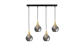 Lampa Wisząca Nowoczesna 4Xe27 Lacrima Smoky/Gold