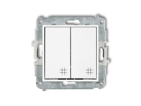MINI Wyłącznik krzyżowy podwójny biały MWP-66 KARLIK