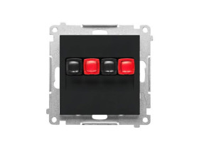 SIMON 55 Gniazdo głośnikowe podwójne czarny mat TGL2.01/149 KONTAKT SIMON