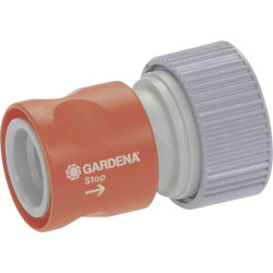 GARDENA 02814-20 Plastic Hose Connector 19 mm Dia with Water Stop