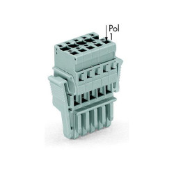 WAGO 769-102/021-000 1-conductor Female Plug with Lock Codable 2-pole Grey