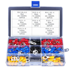 ZESTAW KONEKTORÓW IZOLOWANYCH OCZKOWYCH 200 SZTUK KONEKTORY ZACISKI ELEKTRYCZNE