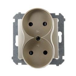 Gniazdo podwójne b/u złoty mat DG2MZ.01/44 Kontakt Simon54