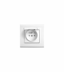 Gniazdo z uziemieniem z przesł. styków z klapką LINNERA