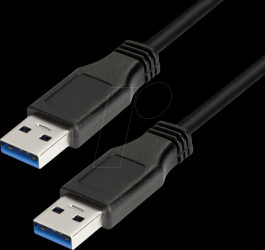 CU0040 USB 3.0 cable, USB-A/M to USB-A/M, black, 3 m