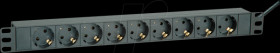 19071621 19" socket outlet, 1U, 9-port