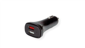 Value Ładowarka Usb Z Wtyczką Samochodową, 2 Porty (1X Qc3.0, 1X 5Vdc 2.4A), 18W