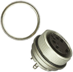 Gniazdo Din Amphenol Industrial 3-pinowe, seria signalmate C091 Montaż na panelu Prosty M16 300V 5A IP67 Wkręcana