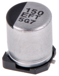 Kondensator 150μF 25V dc SMD Panasonic roztaw: 1.8mm 6.3 (Dia.) x 7.7mm