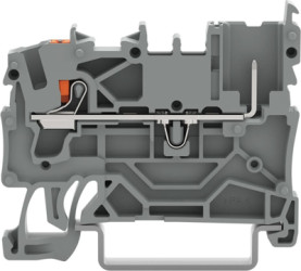 1-wire/1-pin basic terminal, push-in connection, 0.25-4.0 mm², 1 pole, 24 A, 6 kV, orange, 2222-1202