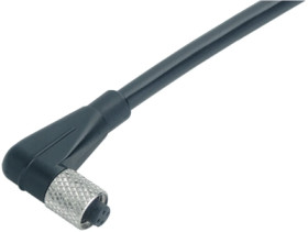 Sensor actuator cable, M5-cable socket, angled to open end, 4 pole, 5 m, PUR, black, 1 A, 77 3454 0000 40004-0500